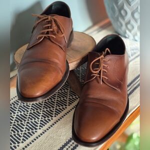 Boss Derby shoes stitching-detail Brown Cognac leather 8